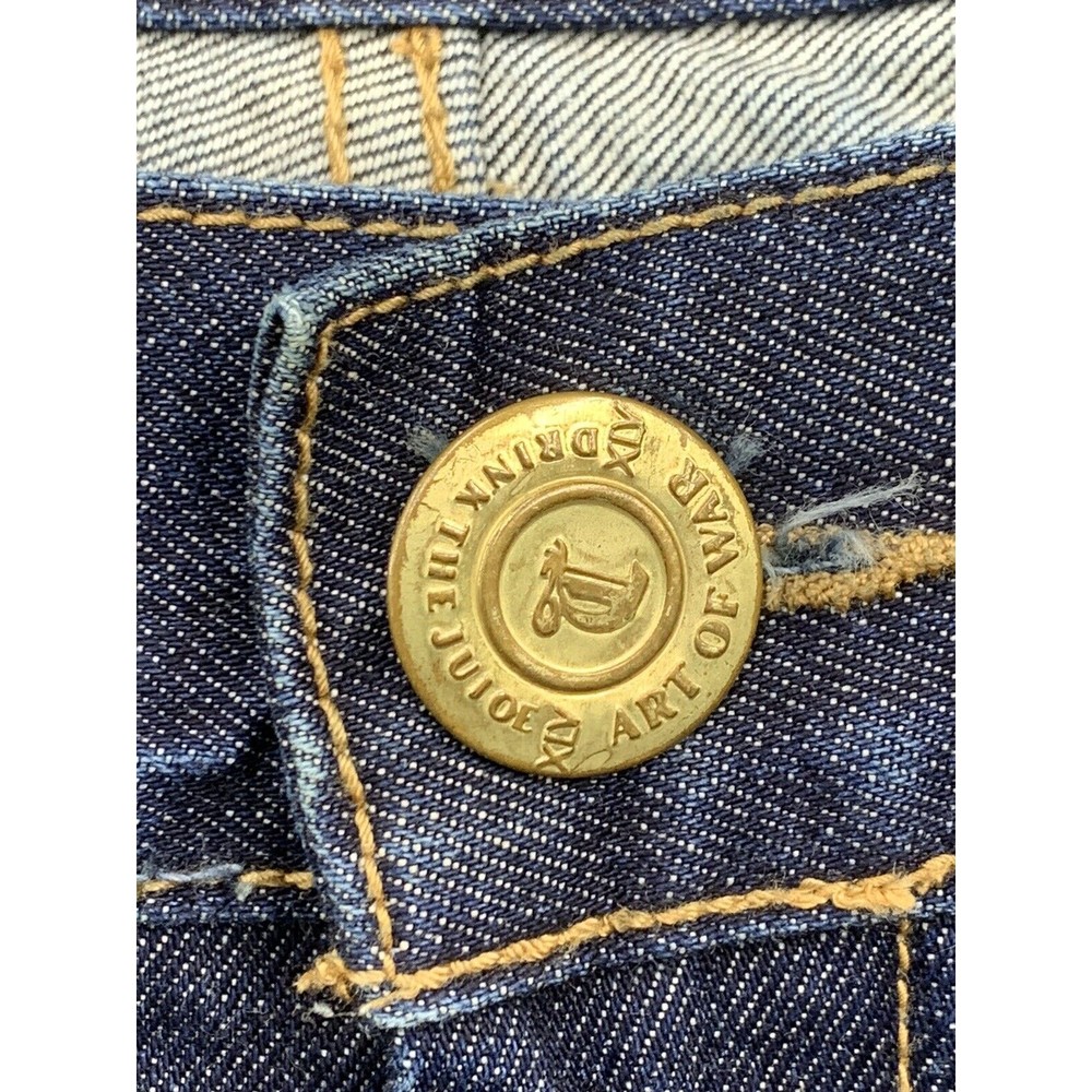 Cult 45 Denim Jeans Men's Size 42 Blue Baseball Theme Stitched Pockets Straight - Picture 8 of 16